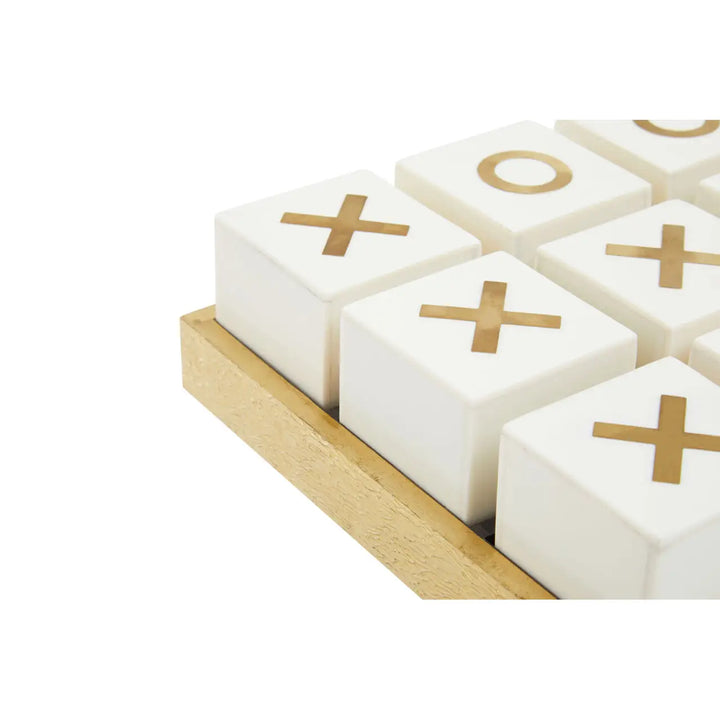 White & Gold Noughts And Crosses Game