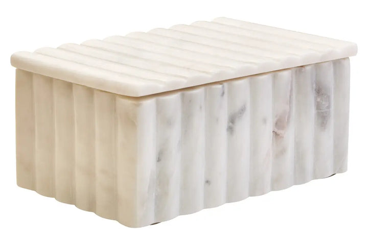 Ribbed Marble Trinket Box