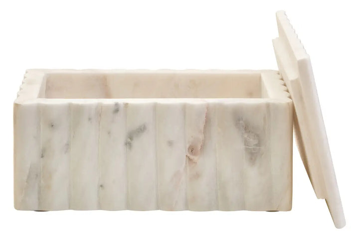 Ribbed Marble Trinket Box