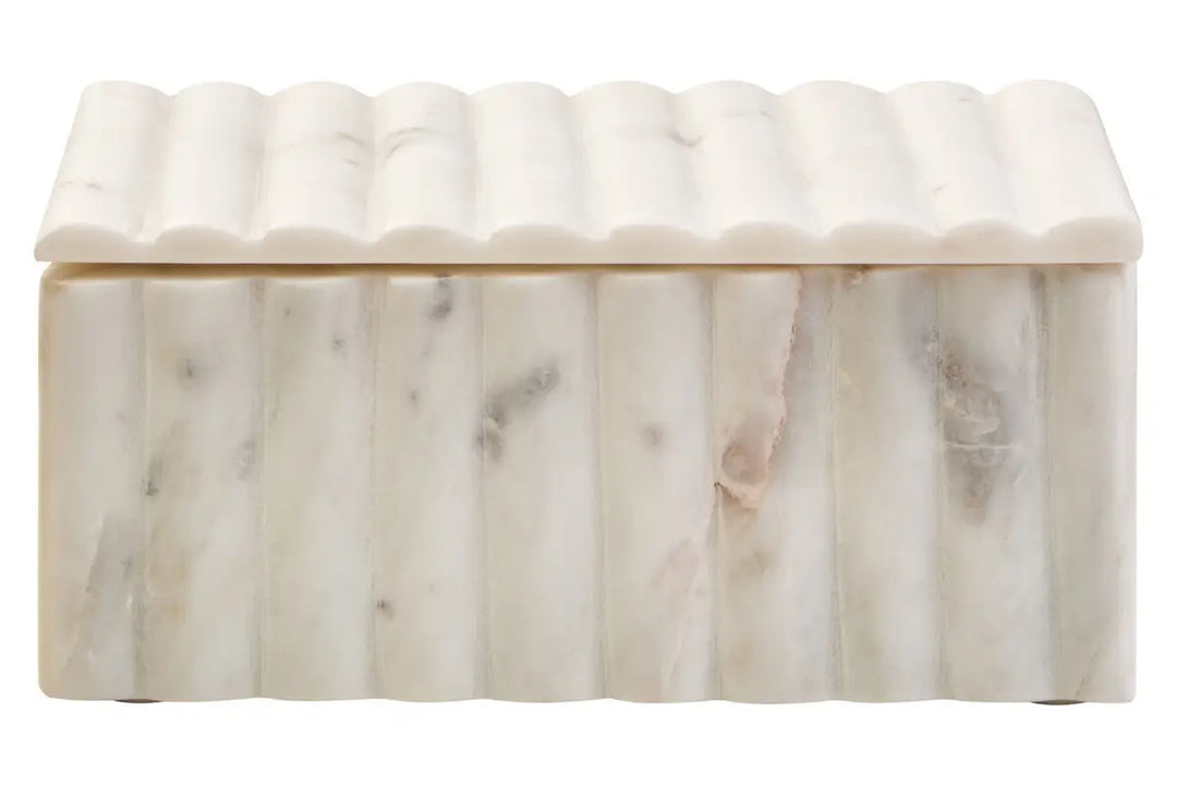 Ribbed Marble Trinket Box