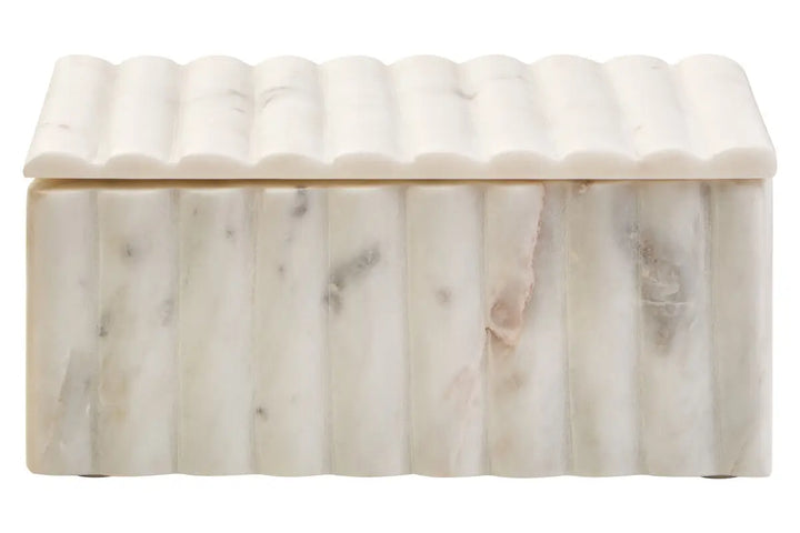 Ribbed Marble Trinket Box