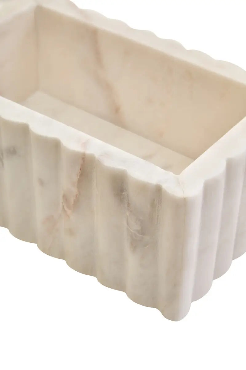 Ribbed Marble Trinket Box