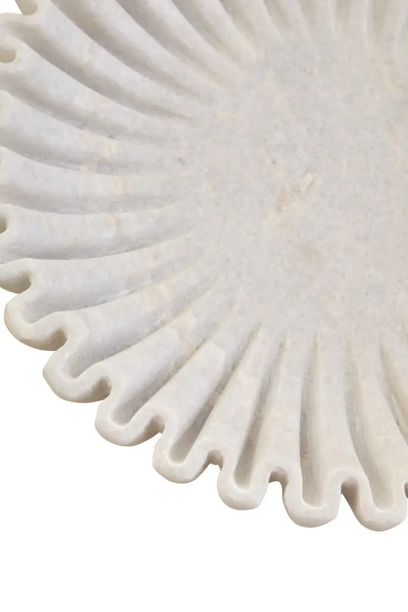 Ribbed White Marble Bowl - 2 SIZES