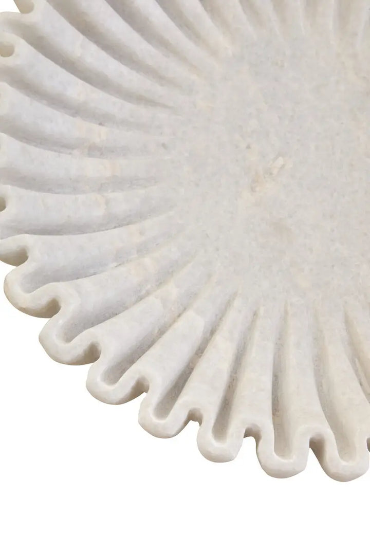 Ribbed White Marble Bowl - 2 SIZES