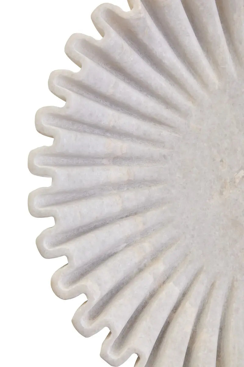 Ribbed White Marble Bowl - 2 SIZES