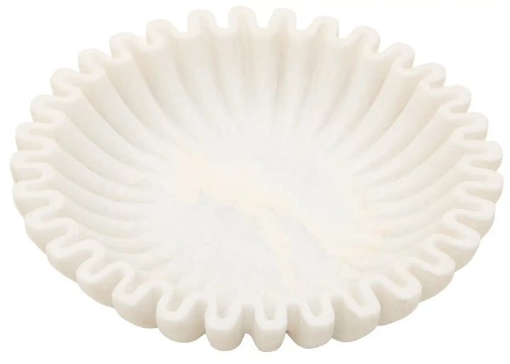 Ribbed White Marble Bowl - 2 SIZES