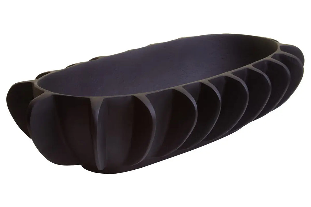 Black Ribbed Bowl