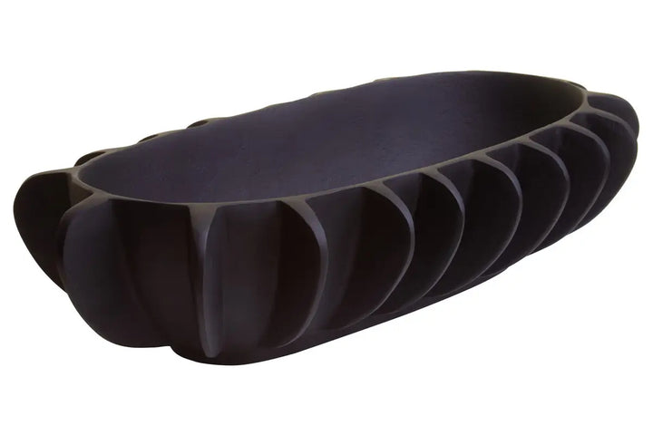 Black Ribbed Bowl
