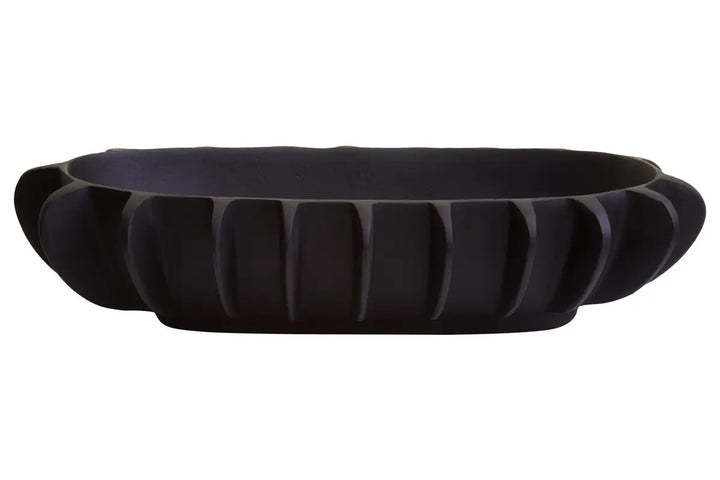 Black Ribbed Bowl