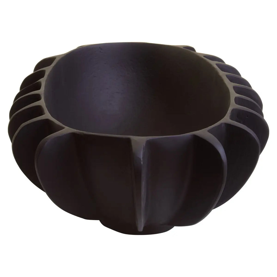 Black Ribbed Bowl