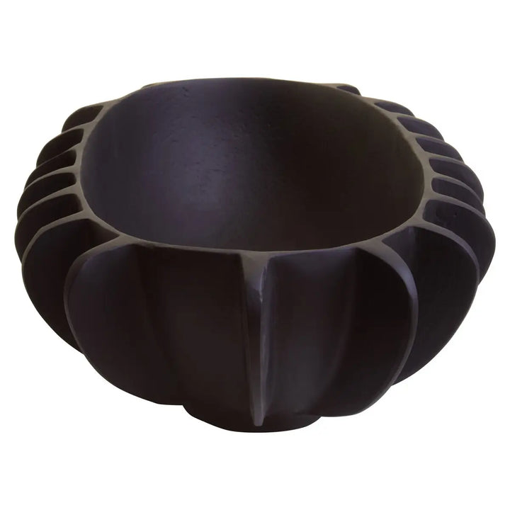 Black Ribbed Bowl
