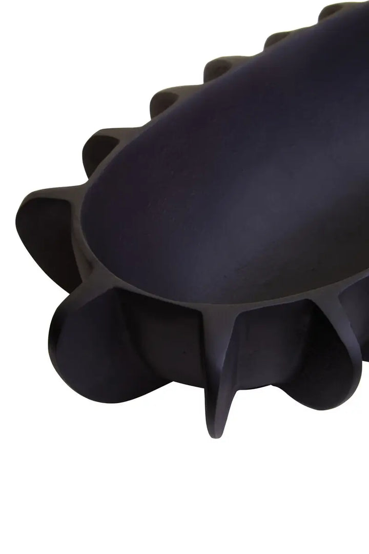 Black Ribbed Bowl