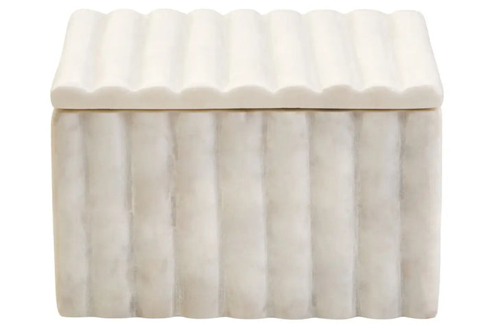 Square Ribbed Marble Trinket Box