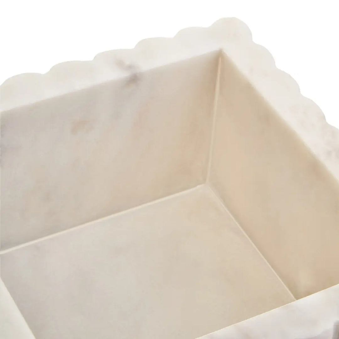 Square Ribbed Marble Trinket Box