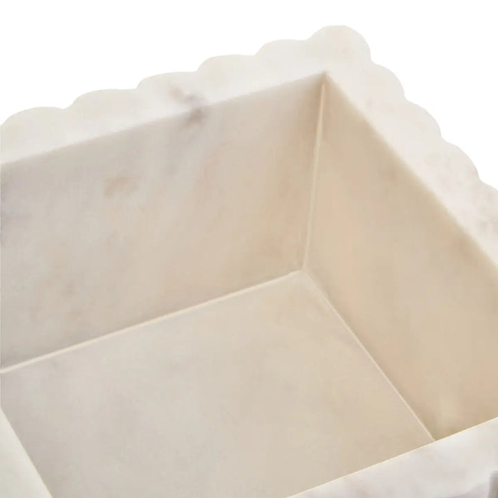 Square Ribbed Marble Trinket Box
