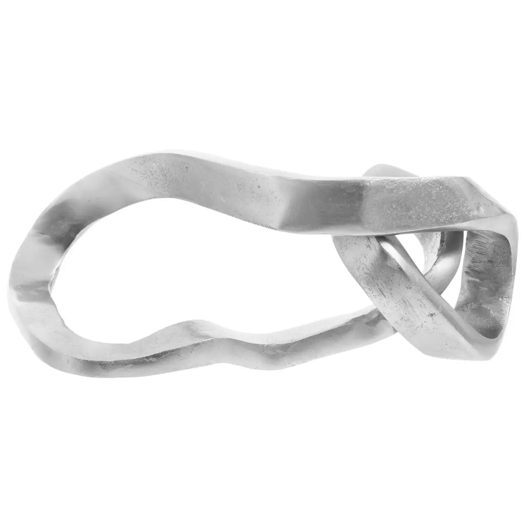 Large Silver Twisted Knot Sculpture