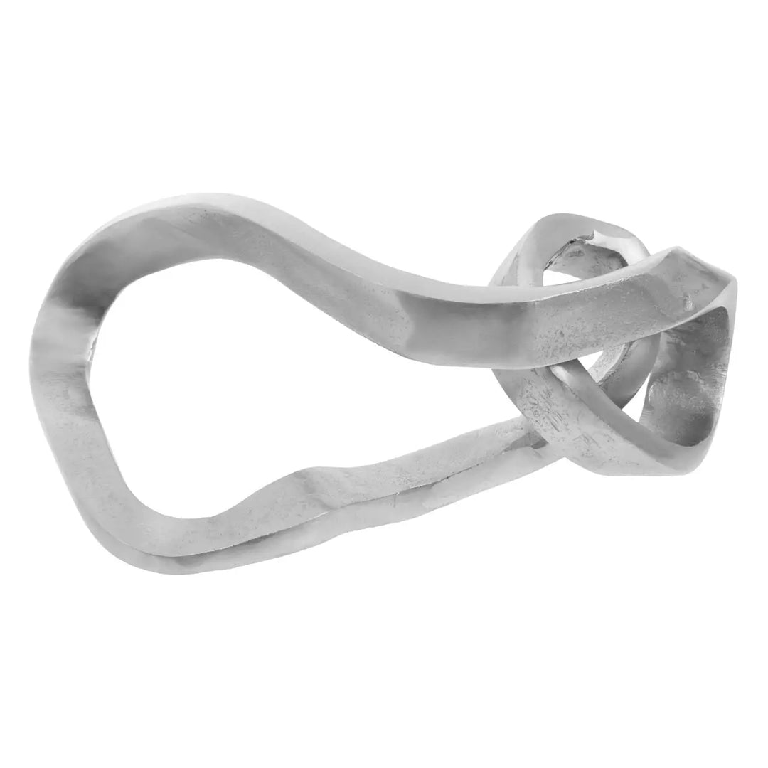 Large Silver Twisted Knot Sculpture