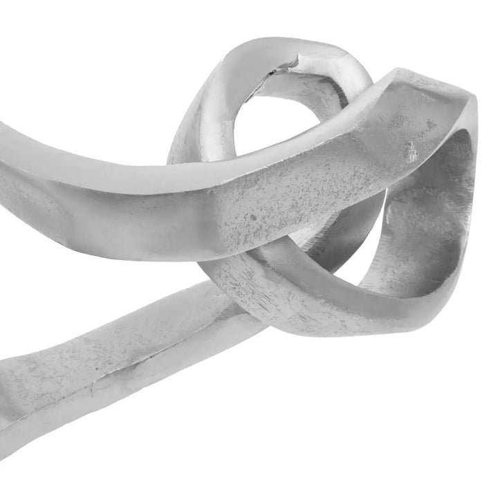 Large Silver Twisted Knot Sculpture