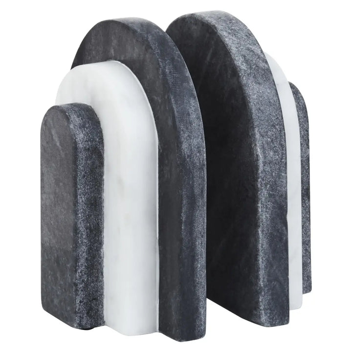 Black & White Marble Bookends