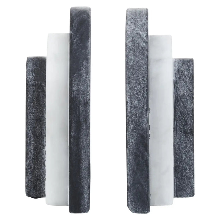 Black & White Marble Bookends