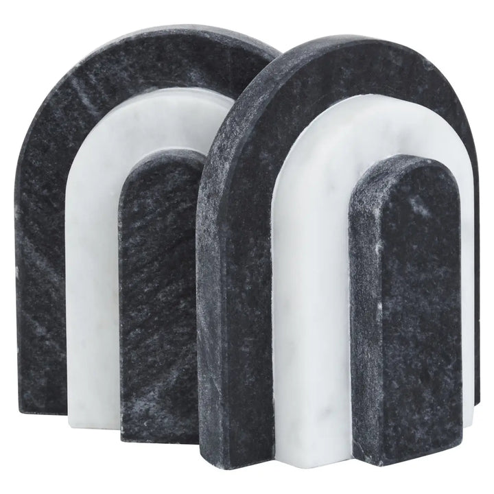 Black & White Marble Bookends