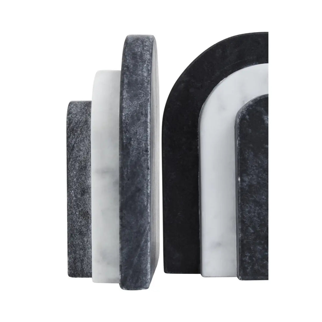 Black & White Marble Bookends