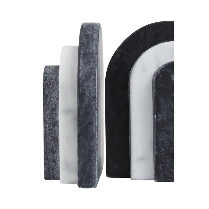 Black & White Marble Bookends