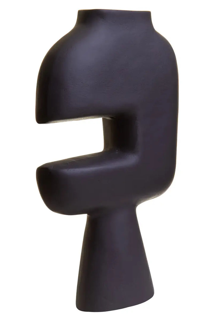 Large Black Abstract Vase