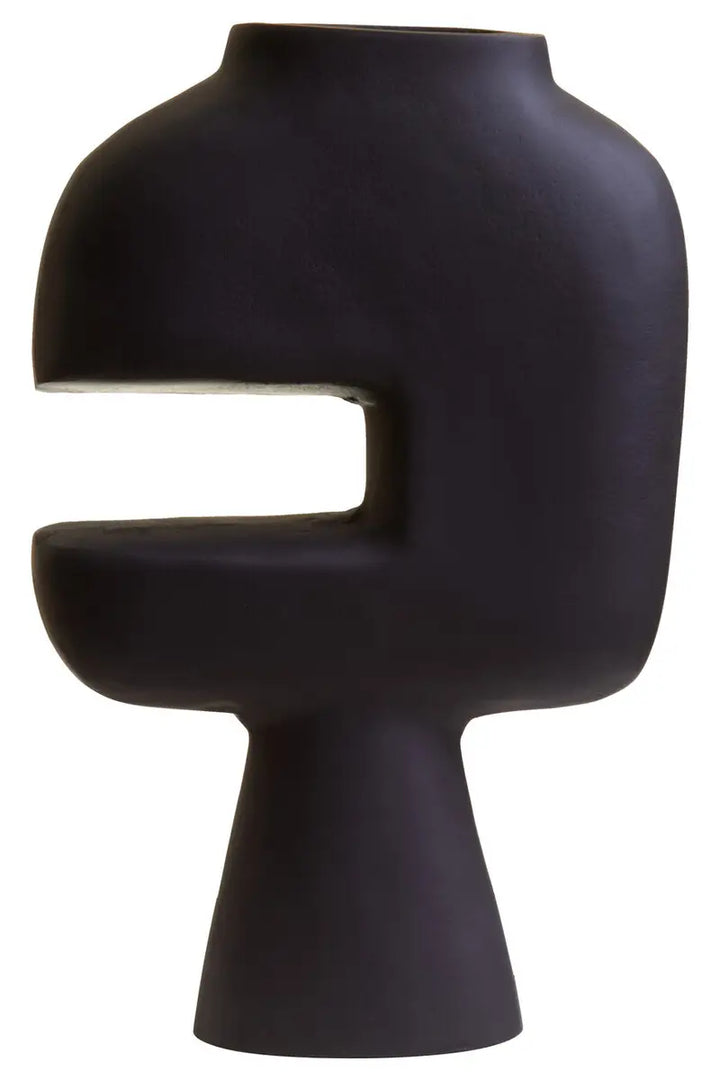 Large Black Abstract Vase