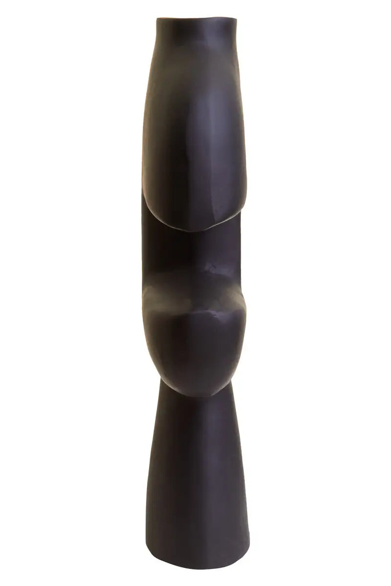 Large Black Abstract Vase
