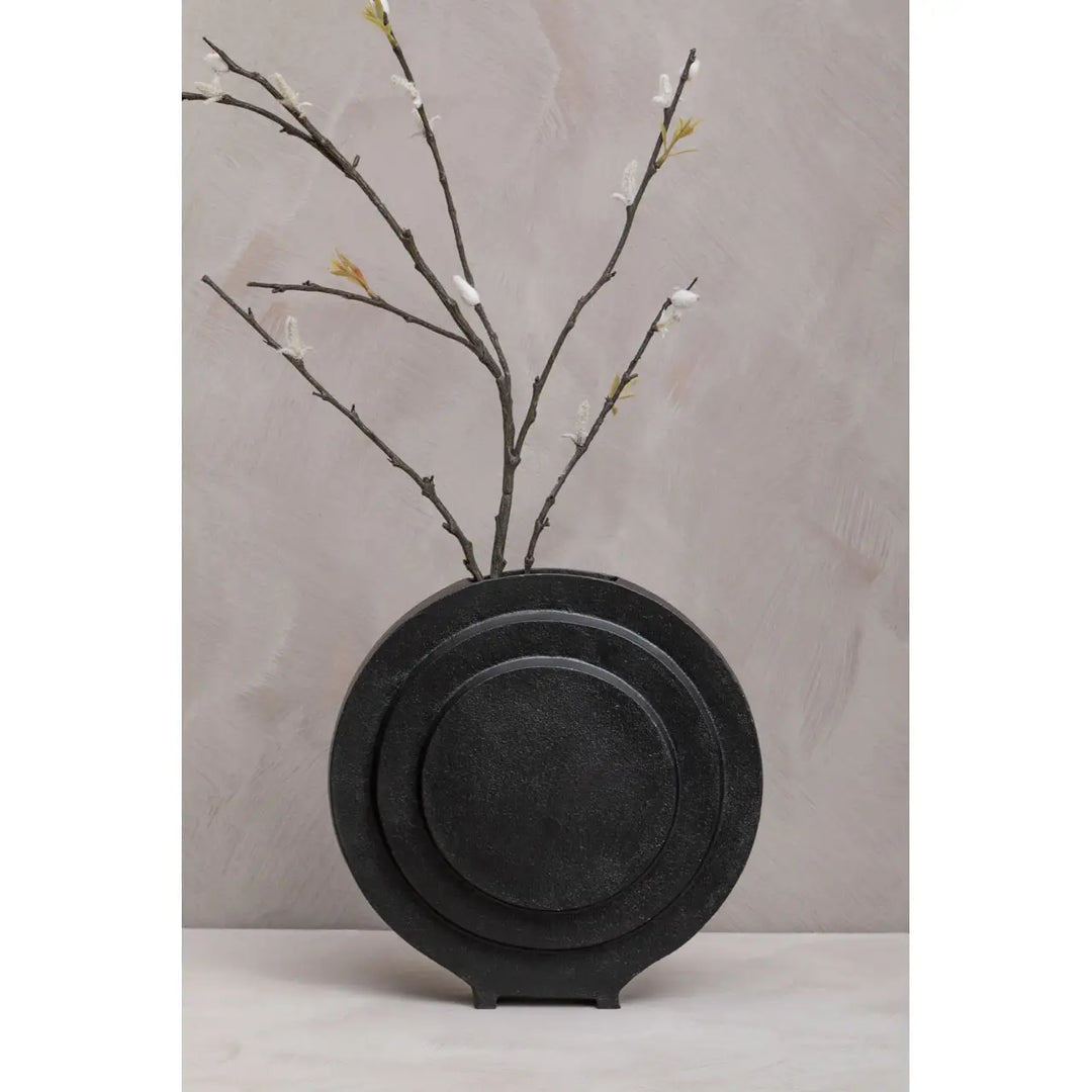 Round Black Vase