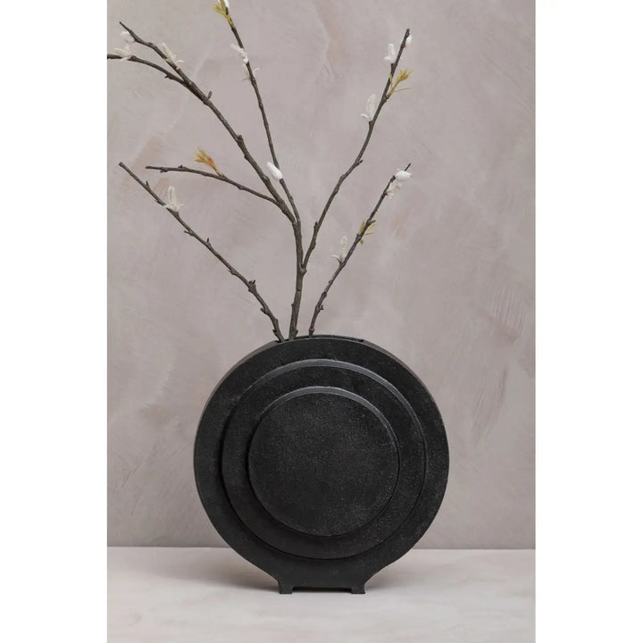 Round Black Vase