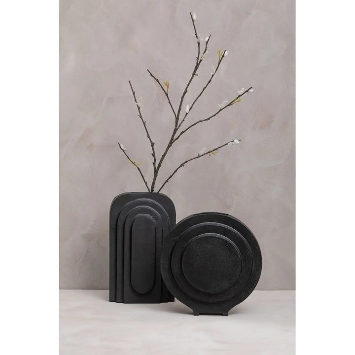 Round Black Vase
