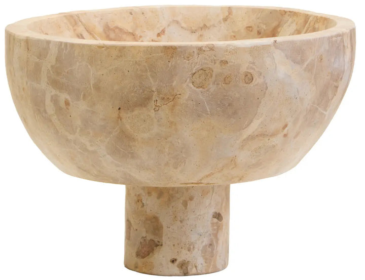 Taupe Footed Marble Bowl