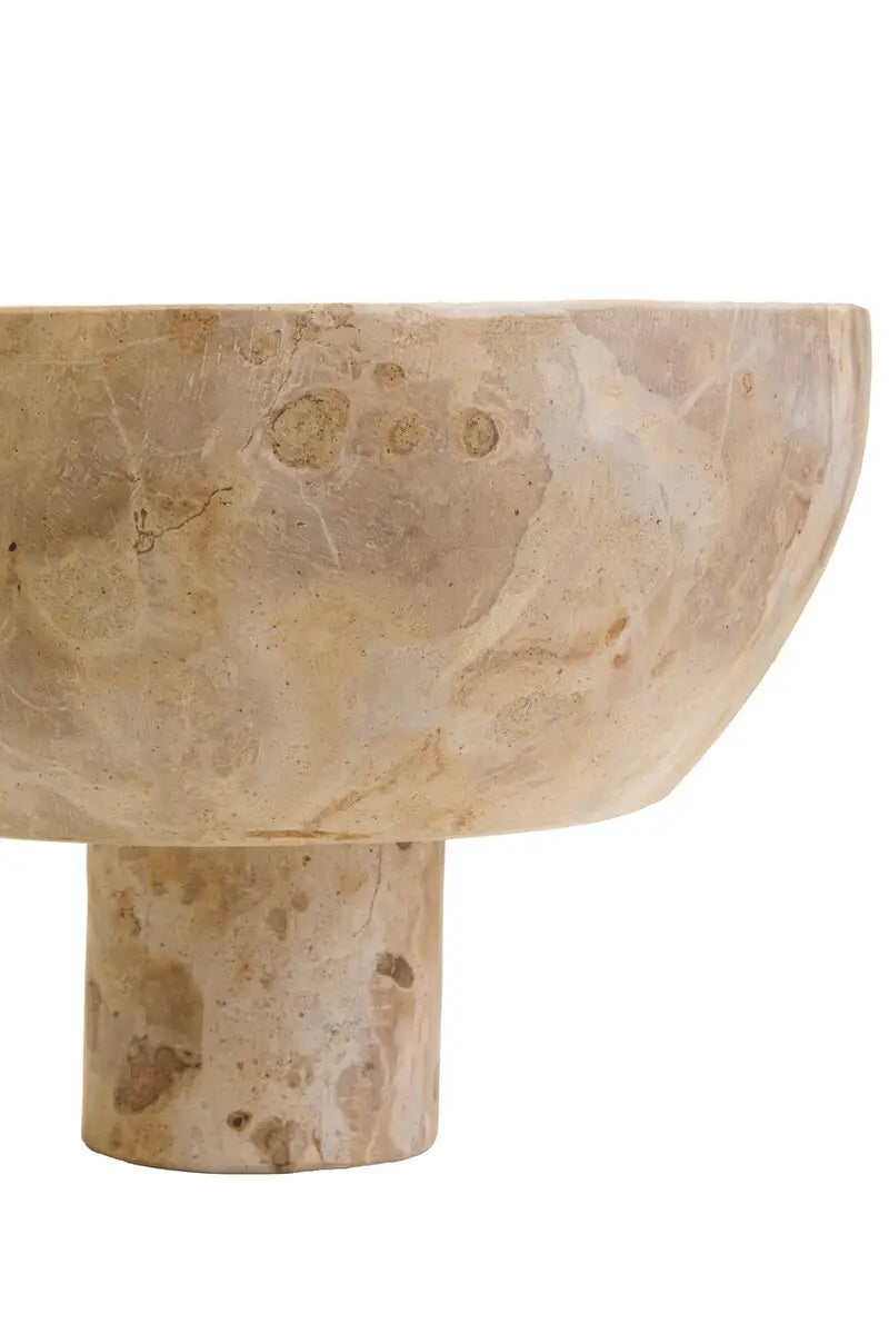 Taupe Footed Marble Bowl