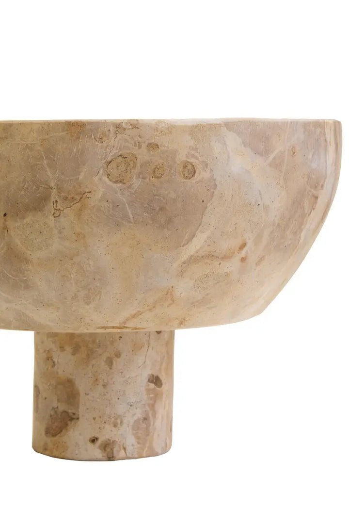 Taupe Footed Marble Bowl