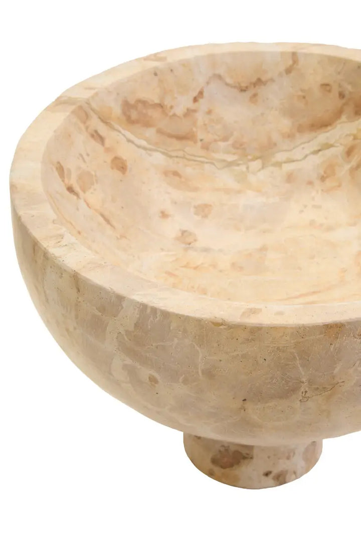 Taupe Footed Marble Bowl