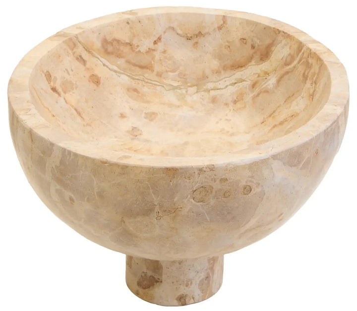 Taupe Footed Marble Bowl