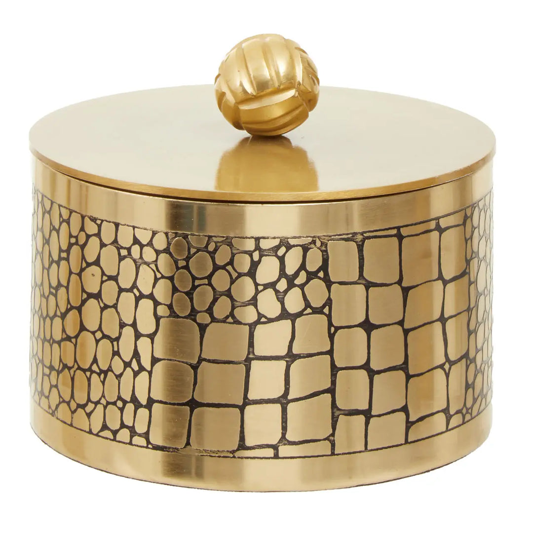 Gold Crocodile Trinket Box