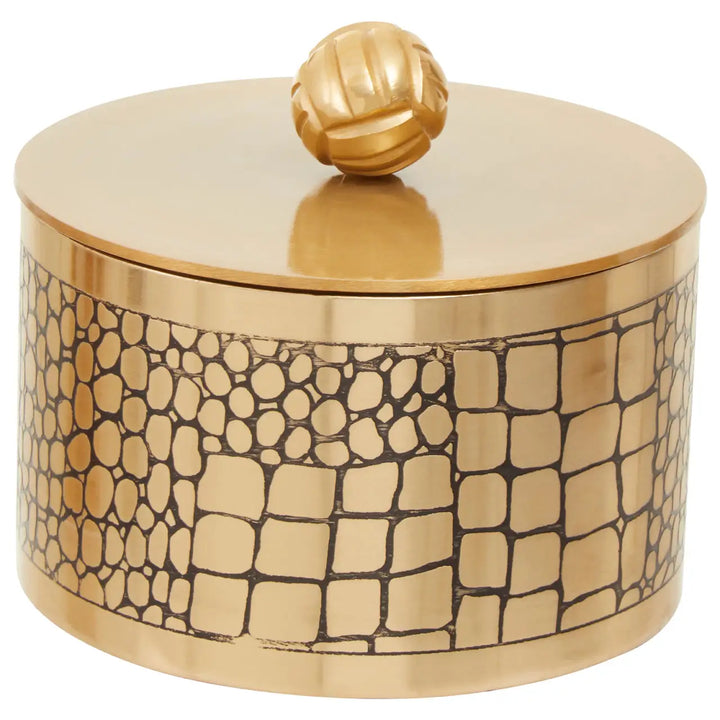 Gold Crocodile Trinket Box