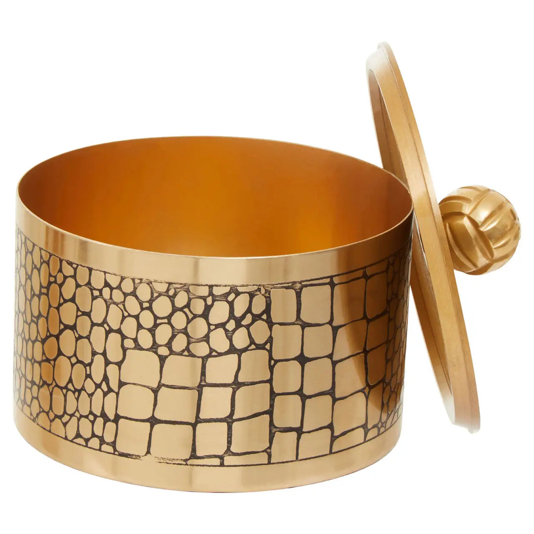 Gold Crocodile Trinket Box