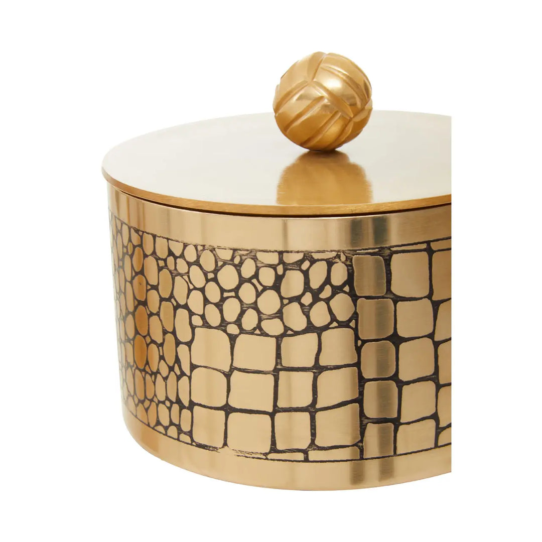 Gold Crocodile Trinket Box