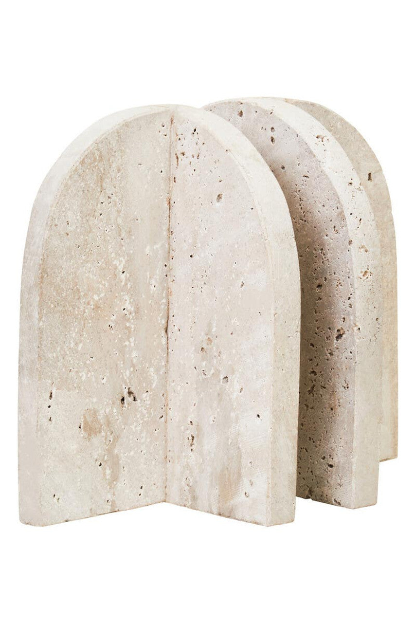 Travertine Arched Bookends