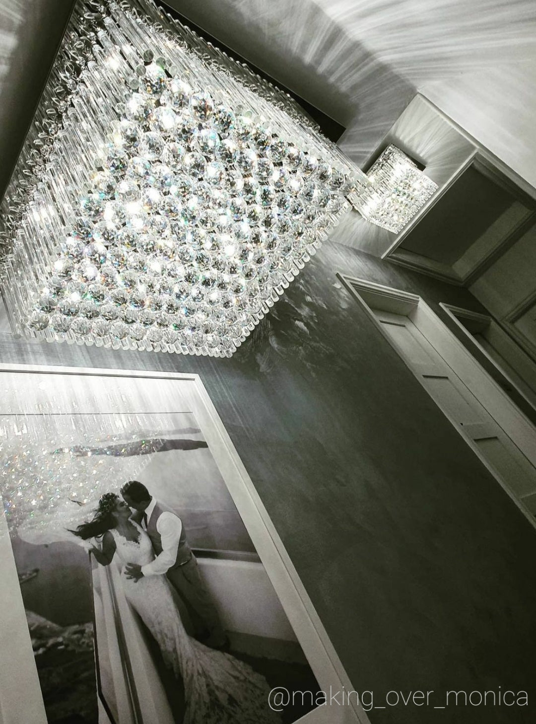 Ballina Large Square Flush – Luxury Crystal Ceiling Light