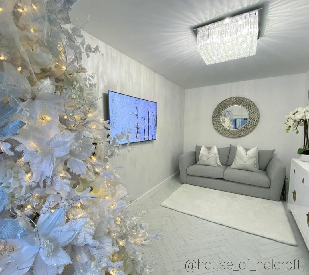 Ballina Large Square Flush – Luxury Crystal Ceiling Light