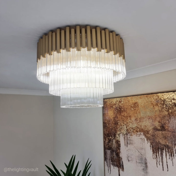 Murcia Large Flush Chandelier – Matt Gold
