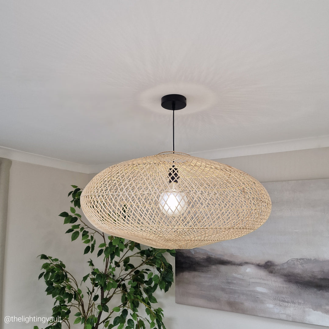 Hampton Large Oval Rattan Pendant Shade