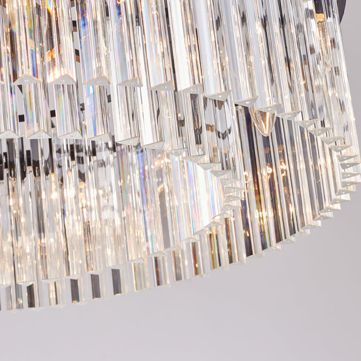 Seville Large Black Chandelier with Triangular Crystals