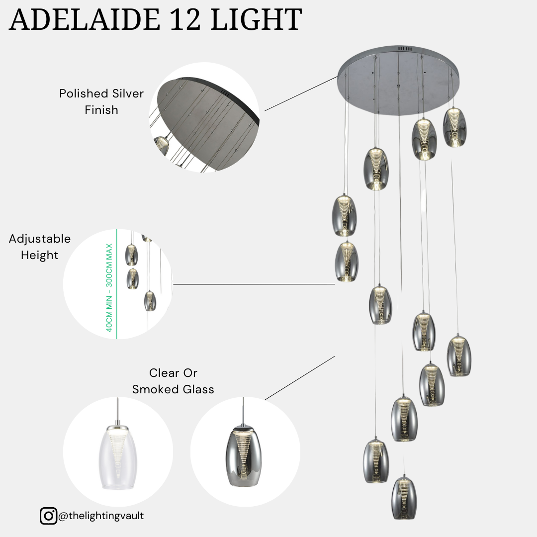 Adelaide 12lt Spiral Pendant - 2 COLOURS