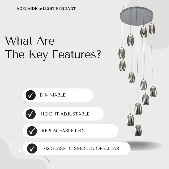 Adelaide 12-Light Spiral Pendant Chandelier